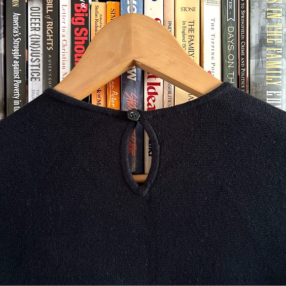 Hanna Andersson NWT Black White Floral Embroidery Milano Sweater Dress 10 EU 140 - Picture 8 of 9